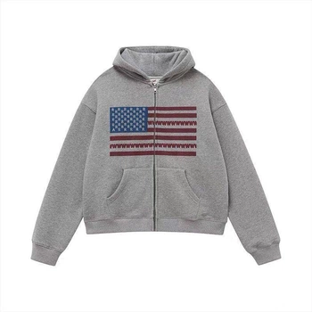 Unisex зип-худи с принтом / Серый 42-48 / BASED 0227780