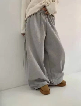 UNISEX oversize брюки с декоративной шнуровкой сбоку / Черный 42-50 / BASED 0227521