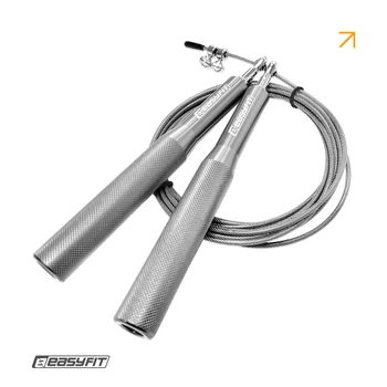 Скакалка скоростная алюминиевая EasyFit Aluminium EF-1910-SR. 3 м Серый. со стальным тросом