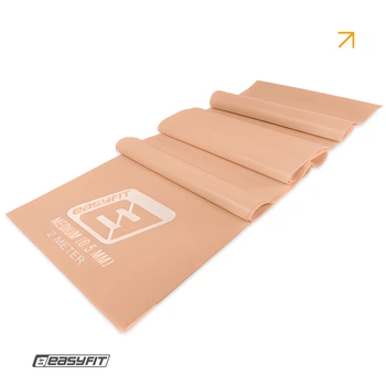 Стрічка для фітнесу та йоги EasyFit EPP 0,5 мм персикова, еластична стрічка для пілатесу, розтяжки та тренувань