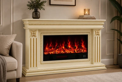 Електричний камін Valencia Grande Ivory 1500 Вт з порталом, звук потріскування дров (10080151)