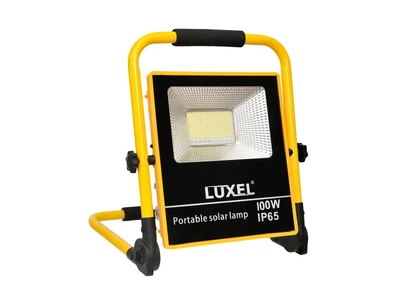 Светодиодный прожектор Luxel переносной автономный с солнечной панелью 100W IP65 (SFLP-100)