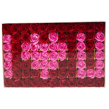 Сувенирное мыло Розы 77 штук красные для подарка I Love you в коробке SQ-26299