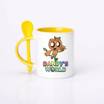 Чашка керамічна з ложкою глянцева Dandy's world Roblox У світі Денді Роблокс персонаж Гурді Gourdy 330 мл (С03Д1755)