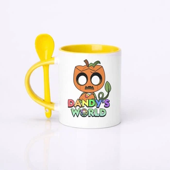 Чашка керамічна з ложкою глянцева Dandy's world Roblox У світі Денді Роблокс персонаж Гурді Gourdy 330 мл (С03Д1756)