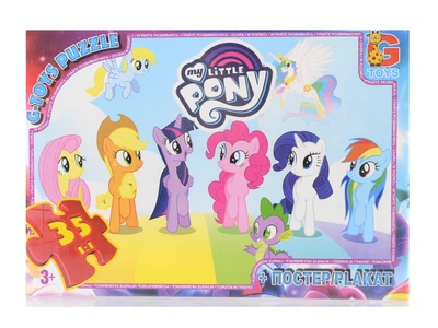 Пазл My little PONY 35 елементів + постер G-Toys (MLP013)