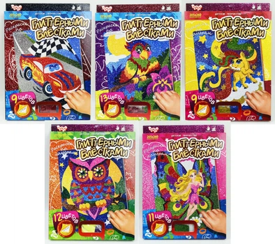 Розмальовка глиттерными блискітками DANKO TOYS (РГН-02-01,02,03,04,05)