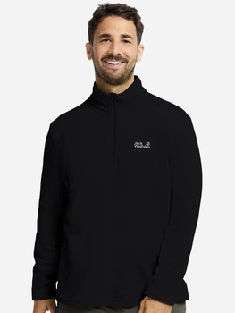 Толстовка на флісі на блискавці чоловіча Jack Wolfskin Taunus 100 Hz M A65798-6000 2XL Чорна (4064886647861)