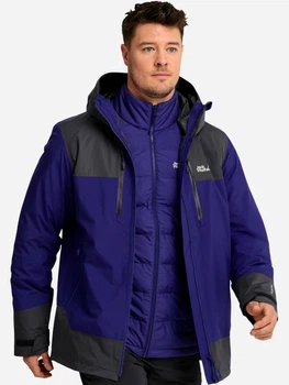 Куртка демисезонная с капюшоном мужская Jack Wolfskin Jasper Decade 3In1 Jkt M A66292-C0711 XL Синяя (4064886756228)