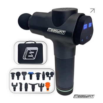 Массажный пистолет EasyFit UltraGun 13 насадок перкуссионный вибромассажер для мышц для спины, ног и шеи