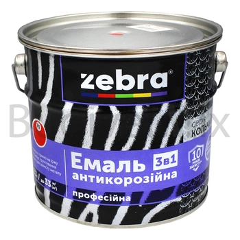 Емаль антикорозійна ZEBRA 3в1 серія Кольчуга 2 кг 75 червона