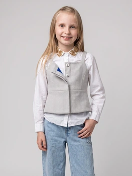 Жилетка для девочки на бретелях JUJU Light Bug - Светло-серый 122-128