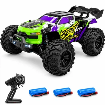 Радиоуправляемая машинка ZLL SG116 PRO 1:16 4WD до 40 км/ч, RC внедорожник на пульте с LED-фарами, двигатель RC390, 3 аккумулятора 7.4V 1300mAh
