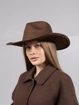 Шляпа ковбойка замшевая D.Hats цвет коричневый