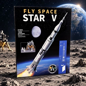 Конструктор NASA Apollo Saturn V (1969 деталей) ракета носитель Сатурн 5