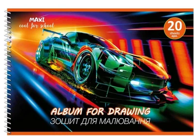 Альбом для малювання А4, 20 аркушів, 100 г/м2 MX60928 Maxi