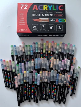 Набір акрилових маркерів XС-1990, форма наконечника brush tip, 72 кольори, в коробці