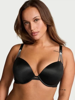 Бюстгальтер с Push-up с косточками Victoria's Secret 26940271 80D Черный (2331228561)
