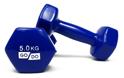 Гантель для фітнесу з вініловим покриттям 2шт GoDo GD-5.0BL гантелі вінілові