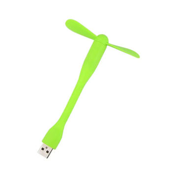 Міні USB вентилятор осьовий гнучкий салатовий для ноутбуків і повербанків із безпечними лопатями SQ-28549