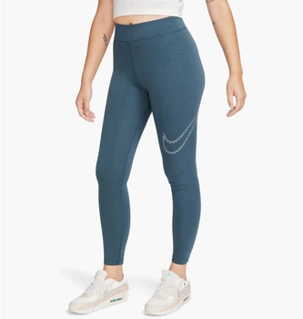 Лосины женские Nike W Nsw Pe Shine Hr Tght L Темно-синий FB8766-328