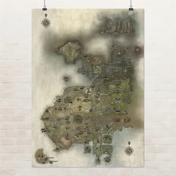 Постер Ланейдж 2, ЛА2 карта, Lineage 2 Classic, декор кімнати геймера, A1 85×60 см (id4651)