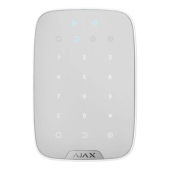 Беспроводная клавиатура с поддержкой бесконтактных карточек и брелок AJAX KeyPad Plus белая (White)