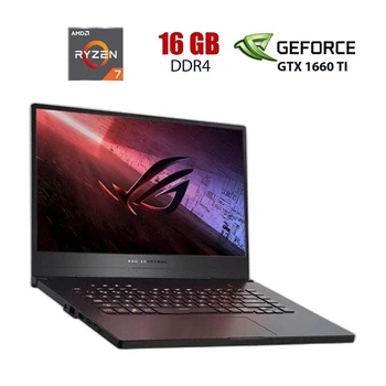 Игровой ноутбук Asus ROG Zephyrus GA502DU-AL025T / 15.6" (1920x1080) IPS / Ryzen 7 3750H (4 (8) ядер по 2.3 - 4.0 GHz) / 16 GB DDR4 / 512 GB SSD / nVidia GeForce GTX 1660 Ti Max-Q, 6 GB GDDR6, 192-bit / NoWebCam б/у