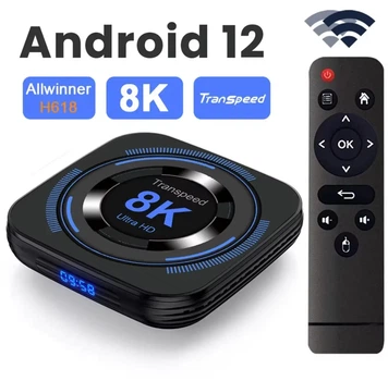 TV Box Transpeed 4/64 GB Android 12, 4K HDR10+, Dual Wi-Fi, Bluetooth, LAN, HDMI-приставка для телевізора
