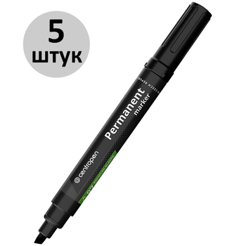 Маркер Centropen клиновидний чорний перманентний, 8576 (5 штук)