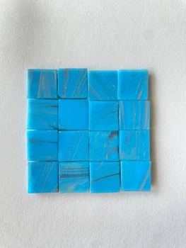 Лист мозаики Picaso Gold Star 20x20 нежно-голубого цвета с медным блеском, 225 шт. (G 14)