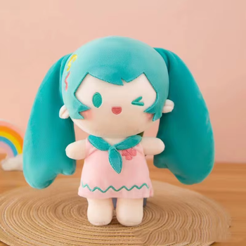 Детская мягкая игрушка брелок Хацунэ Мику Hatsune Miku розовое платье аниме 13 см