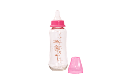 Пляшечка для годування скляна Lindo PK1010 250 мл Малиновий shop (2000999705236)