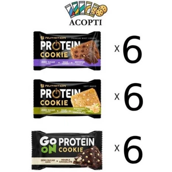 Блок протеинового печенья Go On Nutrition Cookie МИКС Вкусов 50 г – 18 шт. (без сахара)(599294441)