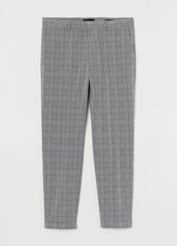 Штани костюмні H&M Skinny Fit до щиколотки EUR 34/30 сірий/білий/чорний НМ 6084