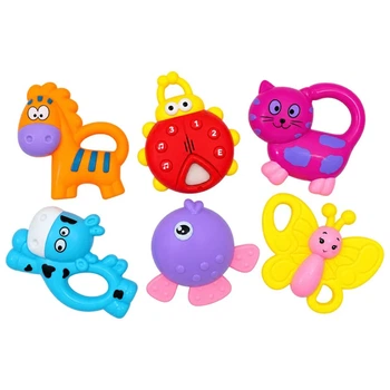 Набор погремушек Baby toys 2826-2, 6 шт, пластик, размер от 9 см
