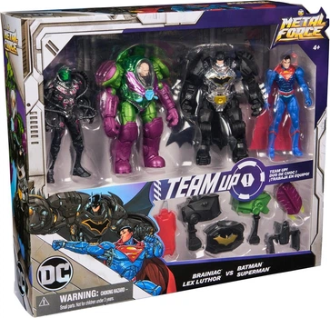 Набор фигурок DC Comics Metal Force Team Up: Бэтмен, Супермен, Брейниак, Лекс Лютор (6070906)