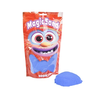 Кинетический песок Strateg Magic Sand синий 1 кг с 5 формочками в пакете 3+