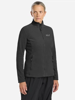Толстовка на блискавці утеплена флісова без капюшона жіноча Jack Wolfskin A66526-T0626 M Чорна (4064886775021)