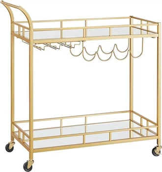 Стелаж етажерка з полицями на колесах 2-х ярусна VASAGLE 38x80x90 см B094VD77C2