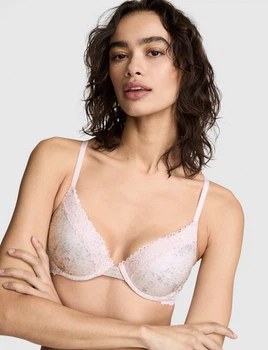 Бюстгальтер PINK & Victoria’s Secret WEAR EVERYWHERE™ PUSH-UP BRA 34С сірий лео