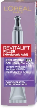 Крем-догляд з гіалуроновою кислотою L'Oreal Paris Revitalift Filler для відновлення об'єму шкіри навколо очей 15 мл (3600523201310)