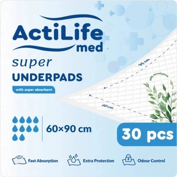 Пеленки для младенцев ActiLife Med Super 60 х 90, 30 шт (4820174981495)