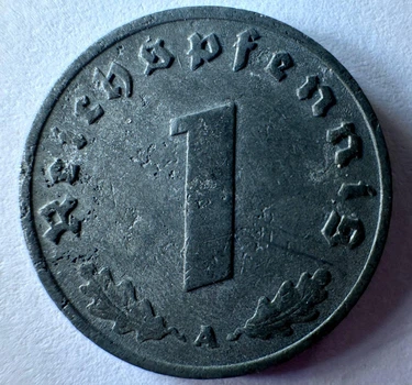 Німеччина Мітка монетного двору "А” - Берлін 1 рейхспфеніг 1940 рік Монети світу
