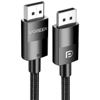 Кабель Displayport 1.4 UGREEN DP114 8k DP-DP 8K 60 Гц 4K 144 Гц и 1080P 240 Гц HD черный в оплетке 2 м (80392)