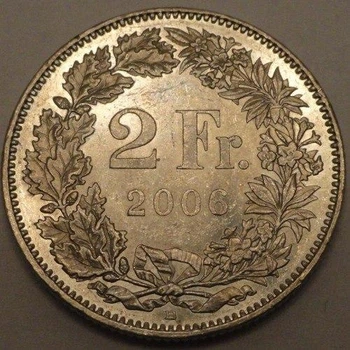 Швейцарія 2 франка 2006 рік Монети світу