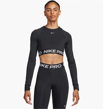 Спортивний топ жіночий Nike Pro 365 Dri-Fit Cropped Long-Sleeve Top Black M Чорний FV5484-010