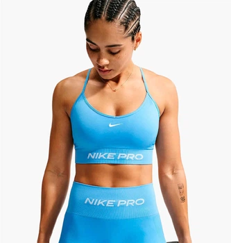 Спортивний топ жіночий Nike Pro Seamless Light-Support Light Blue XS Блакитний IR4154-412