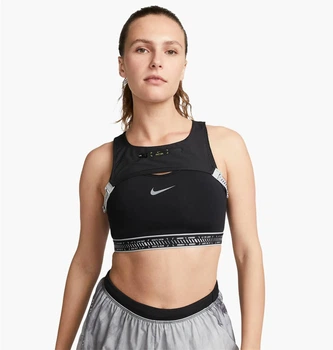 Спортивний топ жіночий Nike Swoosh On The Run XS Чорний DX6505-010