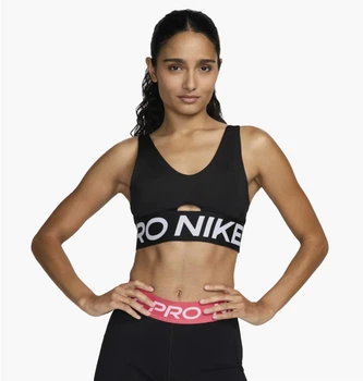 Спортивний топ жіночий Nike Indy Plunge Medium-Support Bold XS Чорний HF7324-010